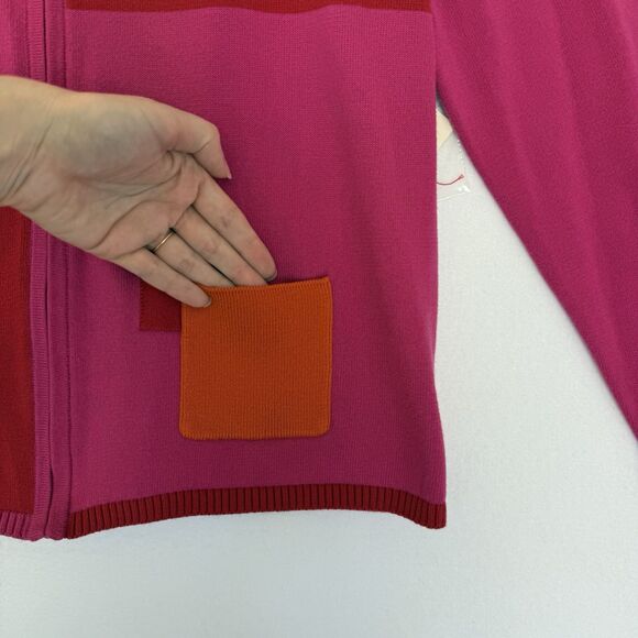 Susan Bristol Sz CL Vintage NWT Full Zip Cotton Cardigan Jacket Sweater Y2K Pink - Picture 6 of 15